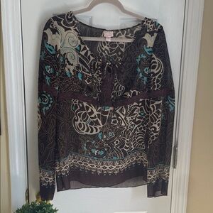Xhilaration Boho Rave Y2K and Floral Paisley Patterned Blouse